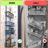 4 Tier Adjustable Baskets Over Door Pantry Organiser for Home Kitchen - Side View