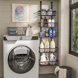 4 Tier Adjustable Baskets Over Door Pantry Organiser for Home Kitchen - Rear View