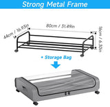 Set 2 Pcs XXL Under Bed Rolling Storage Containers with 50L Large Capacity and Wheels - Side View