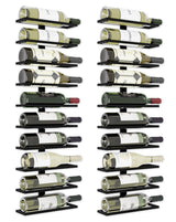 Set 2 Pcs Metal Wall Mount Wine Rack for Wine Bottles Liquor Champagne (Holds 10 Bottles)