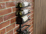Set 2 Pcs Metal Wall Mount Wine Rack for Wine Bottles Liquor Champagne (Holds 10 Bottles)