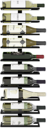 Set 2 Pcs Metal Wall Mount Wine Rack for Wine Bottles Liquor Champagne (Holds 10 Bottles)