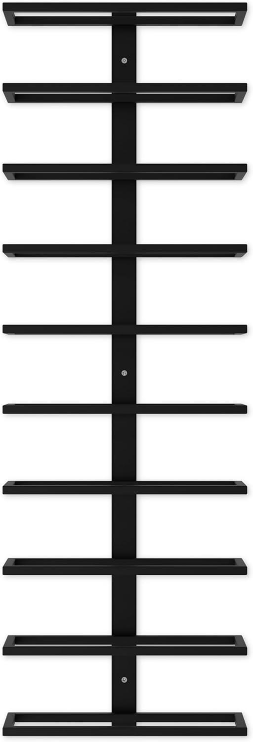 Set 2 Pcs Metal Wall Mount Wine Rack for Wine Bottles Liquor Champagne (Holds 10 Bottles)