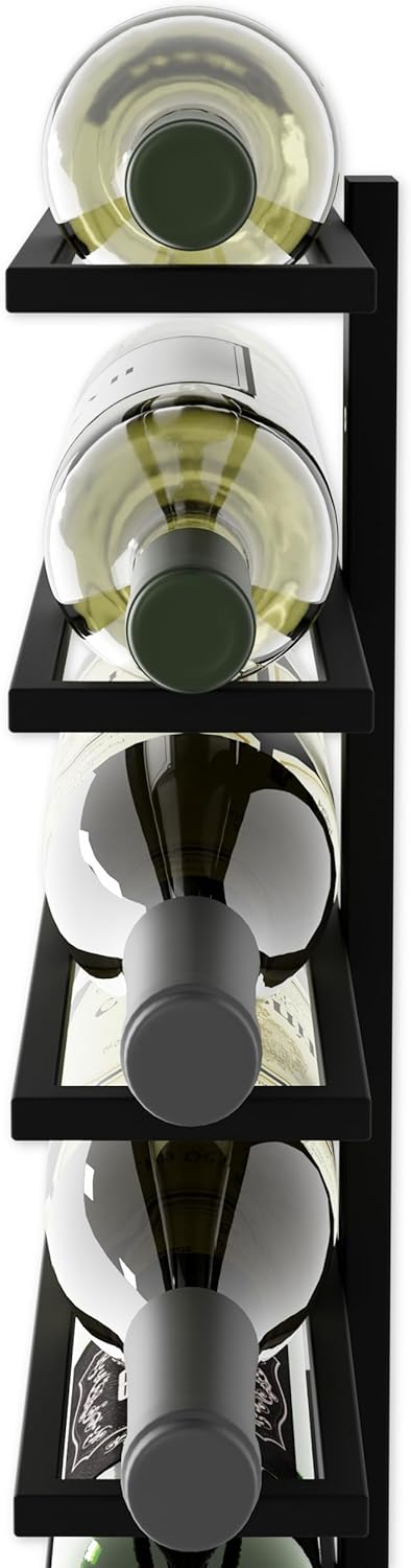 Set 2 Pcs Metal Wall Mount Wine Rack for Wine Bottles Liquor Champagne (Holds 10 Bottles)