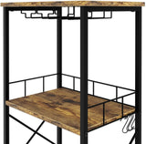 CARLA HOME Freestanding Wine Rack for 20 Bottles with Wood Countertop and Sturdy Metal Frame - Low Angle