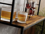 CARLA HOME Large Wine Rack for 20 Bottles with Wood Countertop and Sturdy Metal Frame - Top-Down View