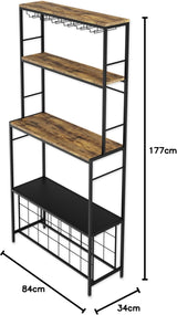 CARLA HOME Large Wine Rack for 20 Bottles with Wood Countertop and Sturdy Metal Frame - Extra Image