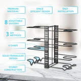 CARLA HOME Adjustable 8-Tier Pan Rack Pot Organizer for Kitchen Cabinet - 45-Degree Angle