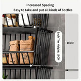 CARLA HOME Metal 5-Tier Rolling Vegetable and Fruit Basket Cart Stand for Kitchen - Rear View