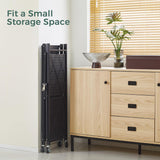 CARLA HOME 3-Tier Foldable Storage Shelf with Wheels for Kitchen, Garage, Pantry or Basement (Black) - 45-Degree Angle