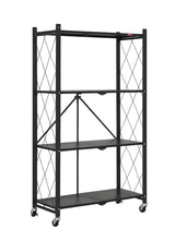 CARLA HOME 4-Tier Foldable Storage Shelf with Wheels for Kitchen Garage Pantry or Basement (Black) - Extra Image