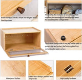 CARLA HOME Bamboo Bread Box, Kitchen Countertop Storage, Window Bread Holder - Rear View