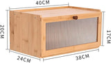 CARLA HOME Bamboo Bread Box, Kitchen Countertop Storage, Window Bread Holder - Extra Image