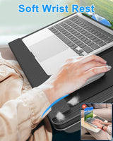 CARLA HOME Oversized Portable Lap Desk with Cushion,Mouse Pad, Tablet and Phone Holder which Fits Up to 17 Inch Laptops for Bed or Sofa (Black) - Side View