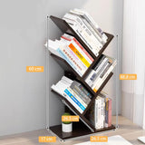 CARLA HOME 5-Tier Tree Bookshelf Storage Rack for Home Office or Bedroom (Black) - Front View