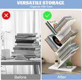 CARLA HOME 5-Tier Tree Bookshelf Storage Rack for Home Office or Bedroom (White) - Side View