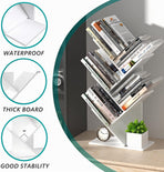 CARLA HOME 5-Tier Tree Bookshelf Storage Rack for Home Office or Bedroom (White)