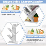 CARLA HOME 5-Tier Tree Bookshelf Storage Rack for Home Office or Bedroom (White) - Rear View