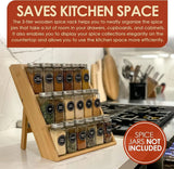 CARLA HOME 3 Tier Bamboo Spice Rack, Countertop Jar Organiser, Kitchen - Top-Down View