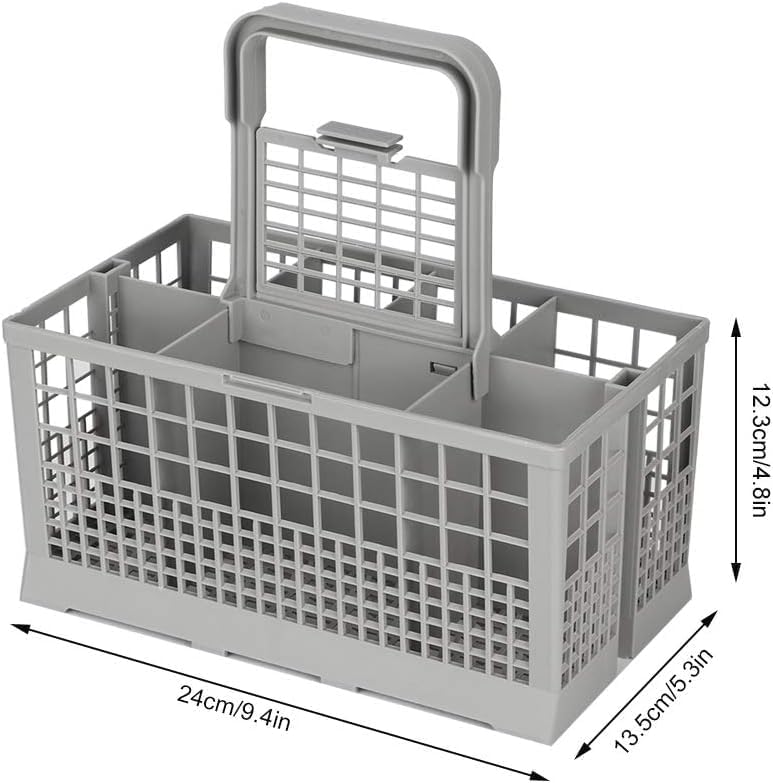 CARLA HOME 8 Slot Universal Dishwasher Cutlery Basket with Handle and Lid which Fits Most Brands (240mm X 135mm X 122mm)