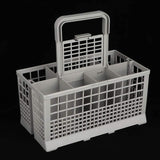 CARLA HOME 8 Slot Universal Dishwasher Cutlery Basket with Handle and Lid which Fits Most Brands (240mm X 135mm X 122mm) - Close-Up Angle