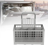 CARLA HOME 8 Slot Universal Dishwasher Cutlery Basket with Handle and Lid which Fits Most Brands (240mm X 135mm X 122mm) - Low Angle