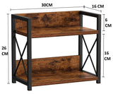 CARLA HOME 2-Tier Countertop Shelf Organizer Rustic Wood Kitchen Spice Rack for Storage, Condiments & Cabinet Organization - Close-Up Angle