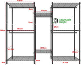 CARLA HOME Heavy Duty Clothing Garment Rack Organizer with Hanging Rods & Storage Shelves for Clothe