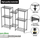 CARLA HOME Heavy Duty Clothing Garment Rack Organizer with Hanging Rods & Storage Shelves for Clothe