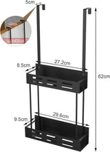 CARLA HOME Over the Door 2-tier Shower Caddy Organizer Shelf with Hooks for Bathroom - Front View
