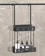 CARLA HOME Over the Door 2-tier Shower Caddy Organizer Shelf with Hooks for Bathroom