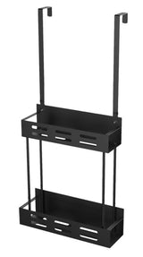 CARLA HOME Over the Door 2-tier Shower Caddy Organizer Shelf with Hooks for Bathroom - Low Angle