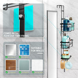 CARLA HOME Over the Door 3-tier Shower Caddy Organizer Shelf with Hooks for Bathroom - Extra Image