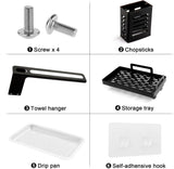 CARLA HOME Kitchen Sink Caddy Organizer with Sponge, Soap & Brush Storage and Rag Rack, Drain Tray & Utensil Holder - Low Angle