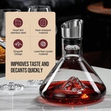 CARLA HOME Iceberg Wine Decanter with Aerator Filter and Lid - Top-Down View