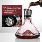 CARLA HOME Iceberg Wine Decanter with Aerator Filter and Lid - 45-Degree Angle