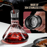 CARLA HOME Iceberg Wine Decanter with Aerator Filter and Lid - Rear View