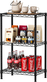CARLA HOME 3-Tier Adjustable Metal Storage Shelves Wire Rack Organizer for Kitchen, Pantry, Bathroom or Laundry Room (45cm W x 40cm D x 103cm H)