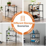 CARLA HOME 3-Tier Adjustable Metal Storage Shelves Wire Rack Organizer for Kitchen, Pantry, Bathroom or Laundry Room (45cm W x 40cm D x 103cm H) - Side View