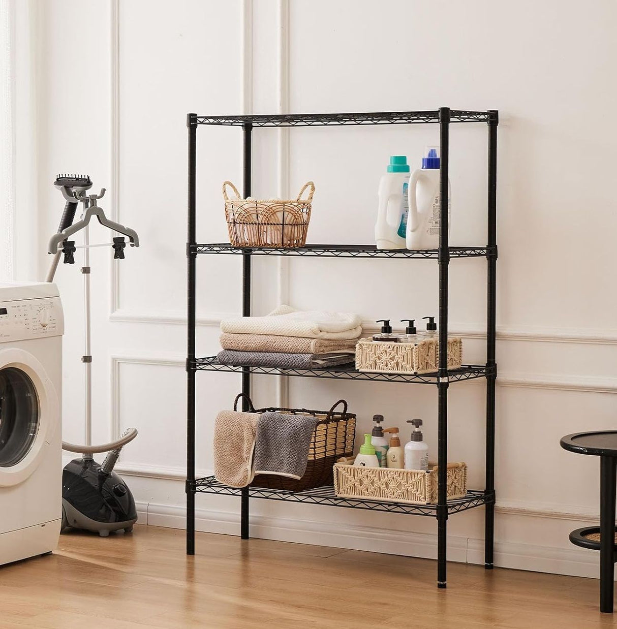 CARLA HOME 4-Tier Adjustable Metal Storage Shelves Wire Rack Organizer for Kitchen, Pantry, Bathroom or Laundry Room (60cm W x 40cm D x 126cm H)