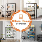 CARLA HOME 4-tier adjustable metal wire storage rack, 60cm wide, protective rubber feet