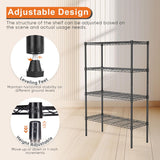 CARLA HOME 4-Tier Adjustable Metal Storage Shelves Wire Rack Organizer for Kitchen, Pantry, Bathroom or Laundry Room (60cm W x 40cm D x 126cm H) - Top-Down View