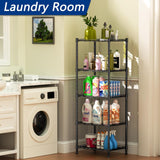 CARLA HOME 4-Tier Adjustable Metal Storage Shelves Wire Rack Organizer for Kitchen, Pantry, Bathroom or Laundry Room (60cm W x 40cm D x 126cm H) - Close-Up Angle
