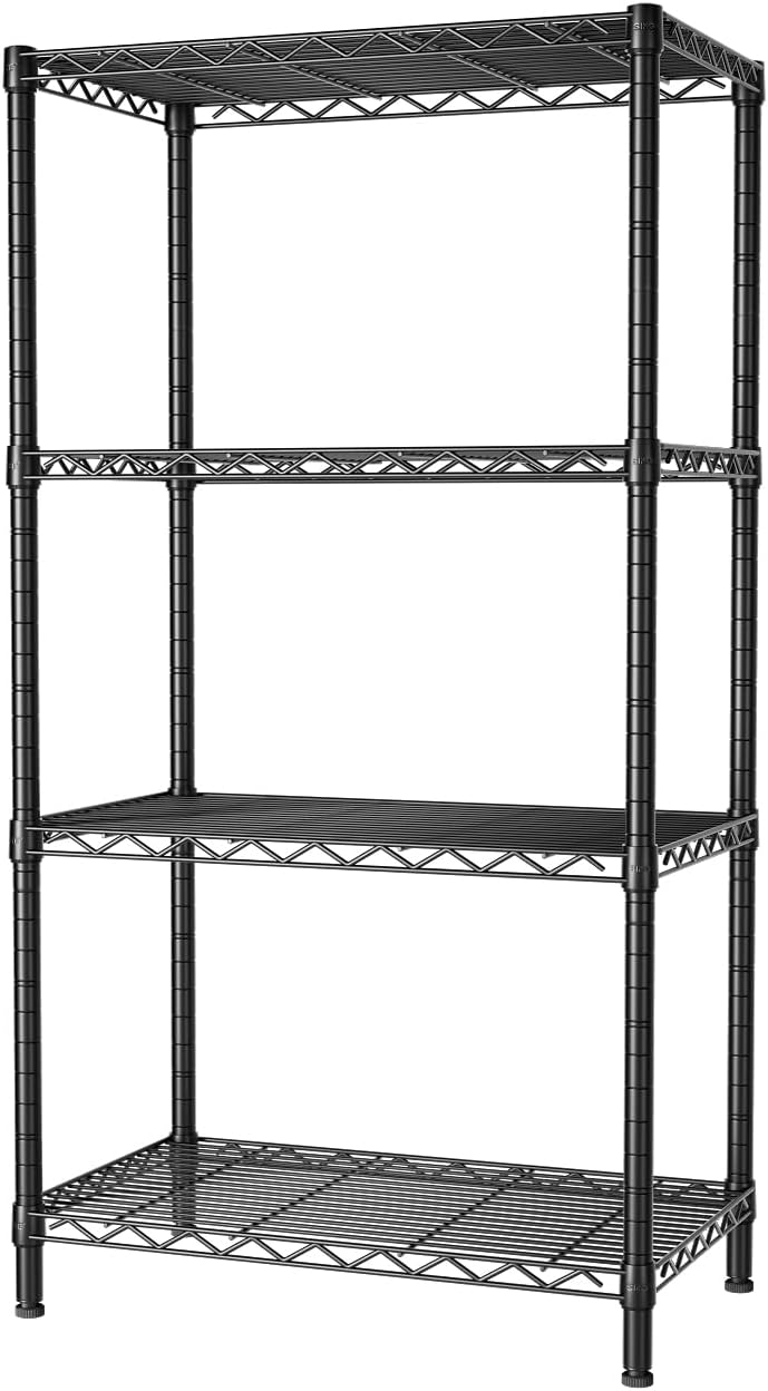 CARLA HOME 4-Tier Adjustable Metal Storage Shelves Wire Rack Organizer for Kitchen, Pantry, Bathroom