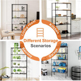 CARLA HOME 5-Tier Adjustable Metal Storage Shelves Wire Rack Organizer for Kitchen, Pantry, Bathroom or Laundry Room (60cm W x 40cm D x 145cm H) - Side View
