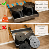 CARLA HOME 2 Pack Pull Out Cabinet Organizer Expandable for Cabinets with Adjustable Slide Out Shelves and Easy Installation (Grey) - Rear View