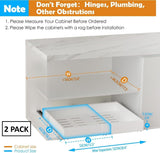 CARLA HOME 2 Pack Pull Out Cabinet Organizer Expandable for Cabinets with Adjustable Slide Out Shelves and Easy Installation (White) - Front View