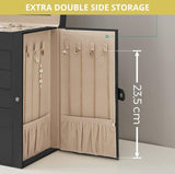 CARLA HOME 6-Layer Large Jewelry Box for Women withDrawers, Mirror, Lock, Necklace Hooks & Side Compartments for Rings, Earrings, Bracelets, Gifts (Black) - Low Angle