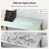 CARLA HOME  6-Layer Large Jewelry Organizer Box for Women with Mirror, Drawers, Hooks & Dividers for Rings, Necklaces, Bracelets, Ideal Gift for Women (Black) - 45-Degree Angle