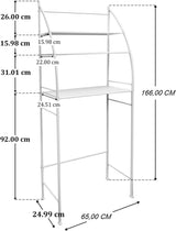 CARLA HOME 3-Tier Over Washing Machine Storage Rack for Laundry Room Space Saving, Towels, Detergent & Bathroom Essentials - Side View